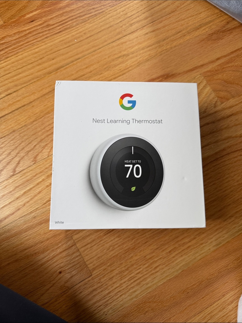 Google Nest Learning Thermostat - White with Black Display